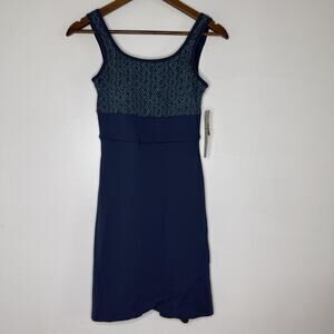 Title Nine Dress Womens XS Blue Trellis Connelly Stink Stopper Pockets Tank